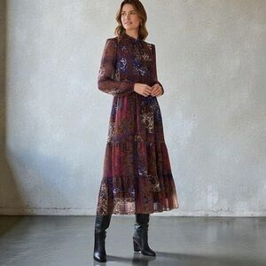 NEW Julia Jordan Multicolor Long Sleeve Midi Dress Sz 4 $140